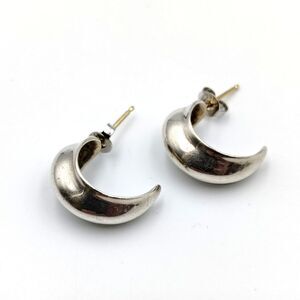 Robert Lee Morris RLM Sterling 925 14k Gold Posts Dolphin Curved Hoop Earrings